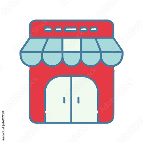Shopping store logo. Online Shop Logo Design. Marketplace vector icon. online sme shop or store symbol in black color. small business outlet sign for apps and web ui design. Vector illustration