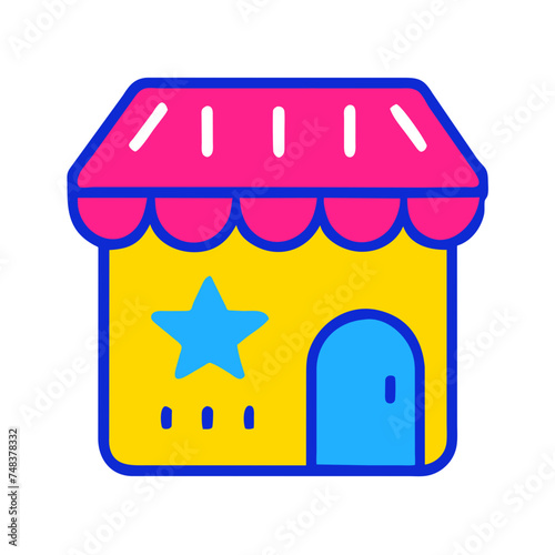 Shopping store logo. Online Shop Logo Design. Marketplace vector icon. online sme shop or store symbol in black color. small business outlet sign for apps and web ui design. Vector illustration