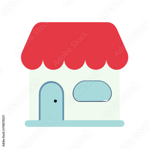 Shopping store logo. Online Shop Logo Design. Marketplace vector icon. online sme shop or store symbol in black color. small business outlet sign for apps and web ui design. Vector illustration