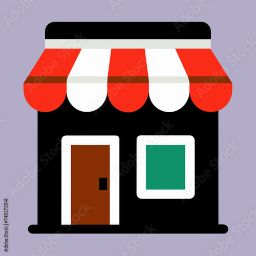 Shopping store logo. Online Shop Logo Design. Marketplace vector icon. online sme shop or store symbol in black color. small business outlet sign for apps and web ui design. Vector illustration