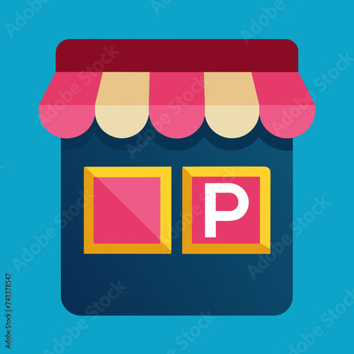 Shopping store logo. Online Shop Logo Design. Marketplace vector icon. online sme shop or store symbol in black color. small business outlet sign for apps and web ui design. Vector illustration