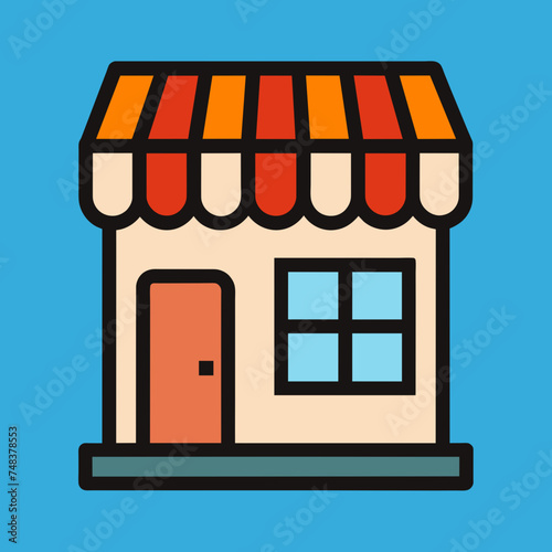 Shopping store logo. Online Shop Logo Design. Marketplace vector icon. online sme shop or store symbol in black color. small business outlet sign for apps and web ui design. Vector illustration
