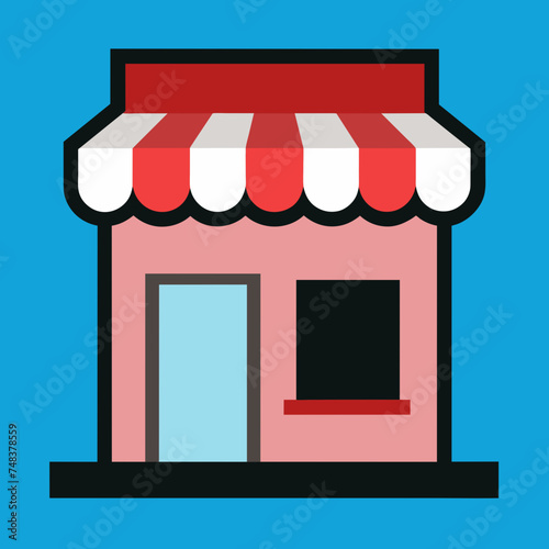 Shopping store logo. Online Shop Logo Design. Marketplace vector icon. online sme shop or store symbol in black color. small business outlet sign for apps and web ui design. Vector illustration