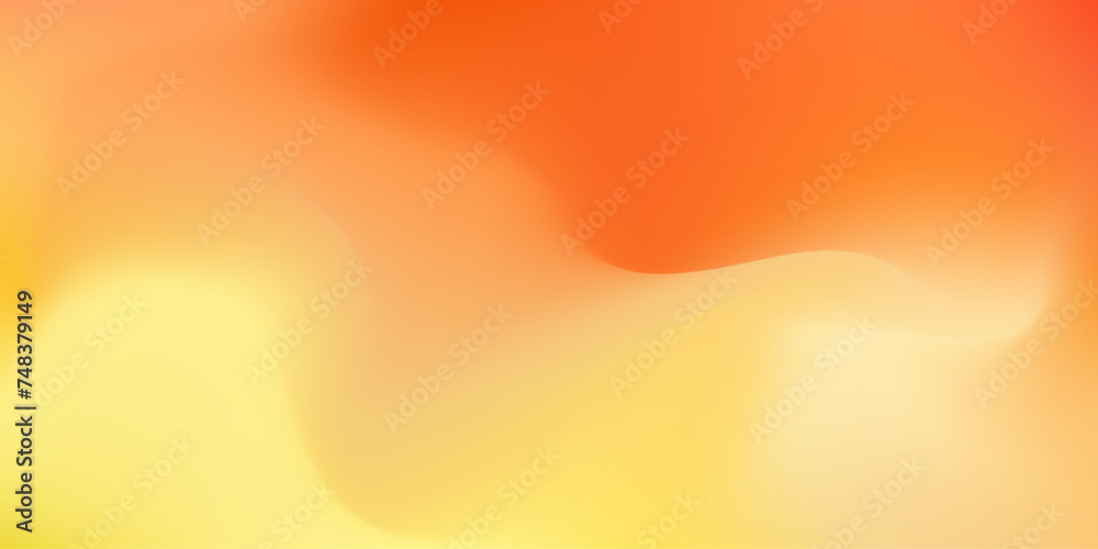 Vibrant vector wavy yellow and orange mesh gradient background. Abstract soft shiny summer sun colors digital watercolor for nature fire flame concept, lava explosion design, banner