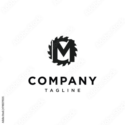 Letter M Saw Logo icon vector eps