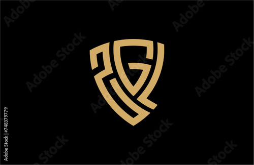 ZGL creative letter shield logo design vector icon illustration