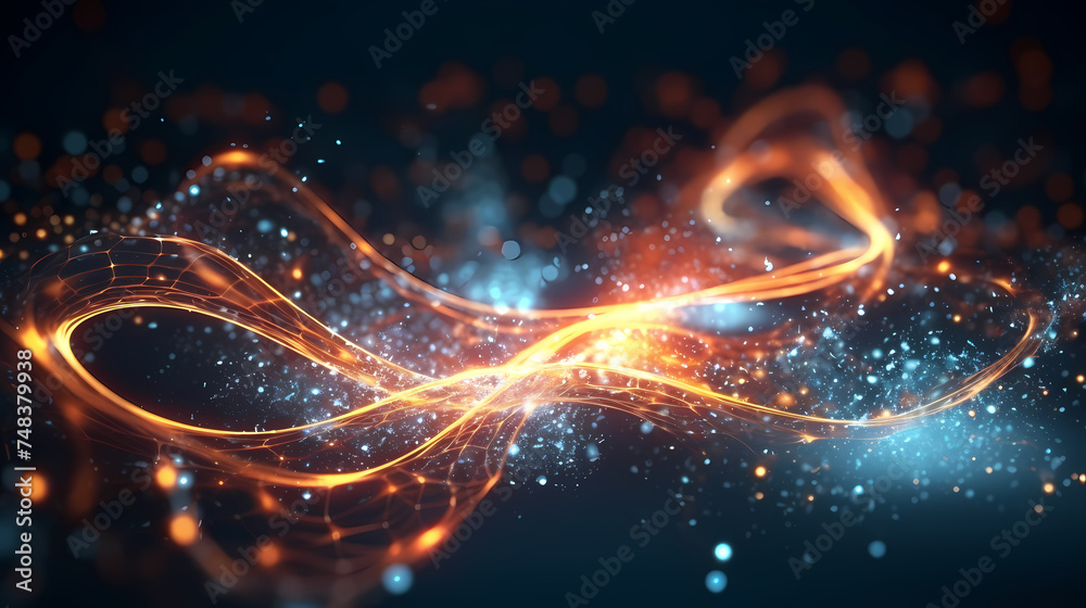 Obraz premium Abstract festive and new year background with stunning soft bokeh lights and shiny elements