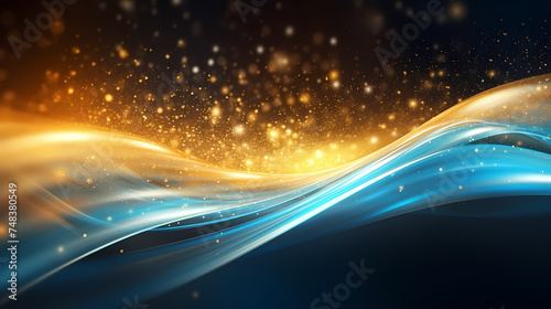 Abstract festive and new year background with stunning soft bokeh lights and shiny elements © jiejie