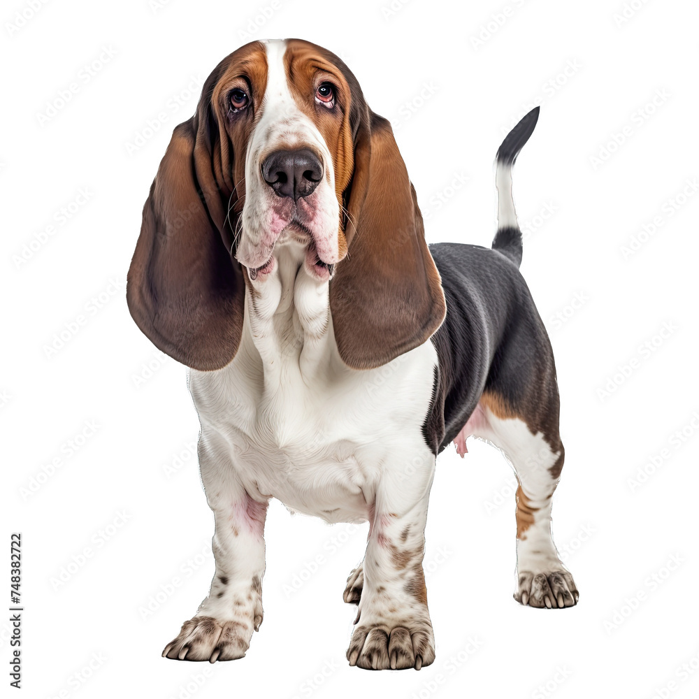Basset Hound dog isolated on transparent background, element remove background, element for design