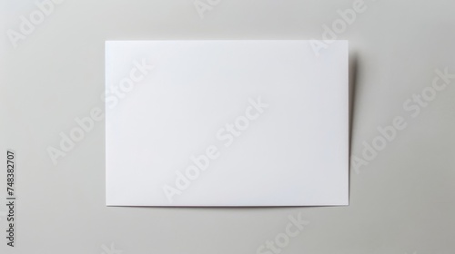Minimalist White Paper Sheet on Gray Background Stock Image