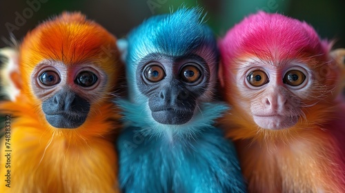 monkey, monkeys, colorful monkeys photo