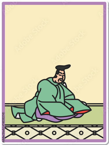 シンプルステッカー百人一首　山部赤人