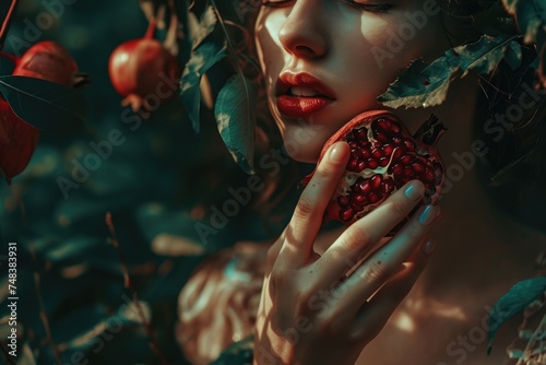 Persephone's Fateful Bite: Delving into the Myth of the Greek Goddess Consuming the Pomegranate Seeds, Binding Her to the Underworld and Shaping the Seasons.