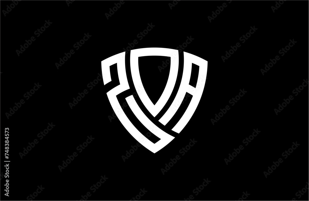 ZOA creative letter shield logo design vector icon illustration ZOA creative letter shield logo design vector icon illustration