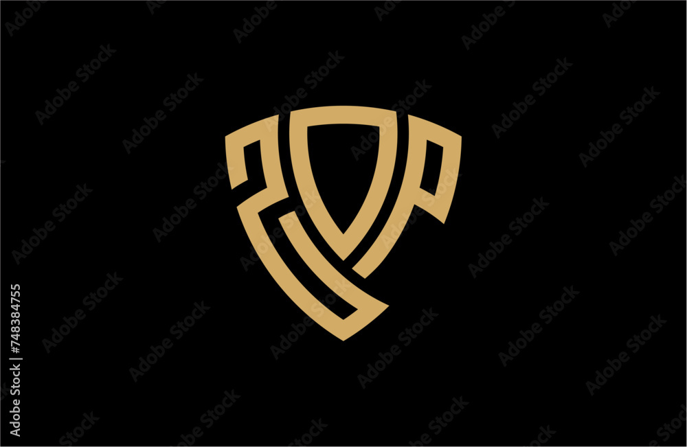 ZOP creative letter shield logo design vector icon illustration ZOP creative letter shield logo design vector icon illustration