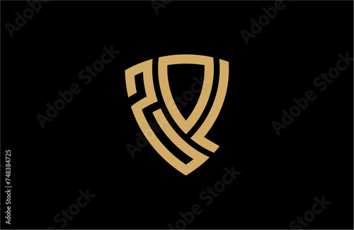 ZOL creative letter shield logo design vector icon illustration