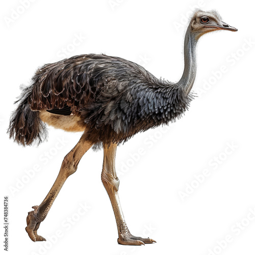ostrich walking isolated on transparent background, element remove background, element for design