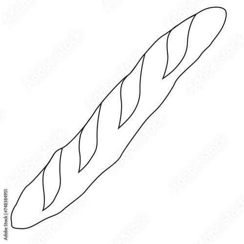 Baguette. 
Vector con líneas unicamente.
