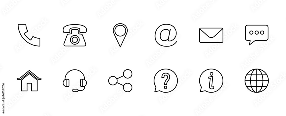 Contact us icon vector. web icon vector. business card contact information icon.