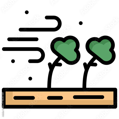 windstorm icon illustration design with filled outline
