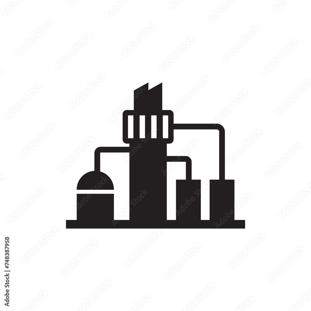 factory industry icon , refinery icon
