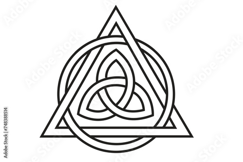 Triquetra Celt Icon as part of an interlaced Christian Trinitarian decorative symbol. Editable Clip Art.