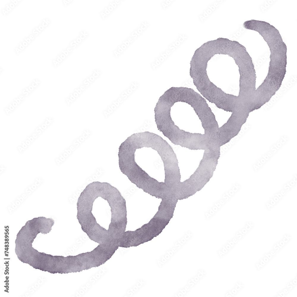 Watercolour Squiggly Abstract Line Decor Watercolour Squiggly Abstract Line Decor