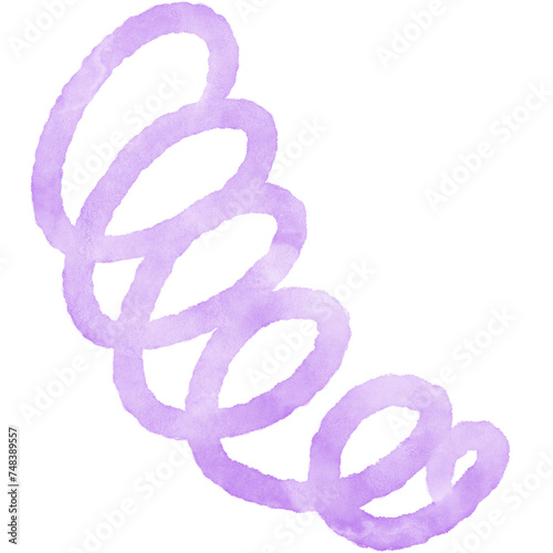 Watercolour Squiggly Abstract Line Decor