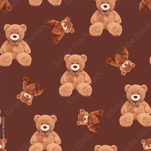 teddy bear seamless pattern