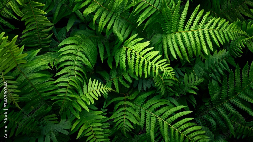 Green leaves of tree ferns generative ai