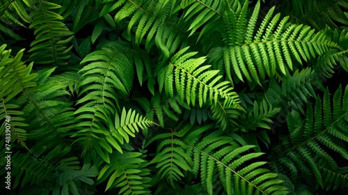 Green leaves of tree ferns generative ai