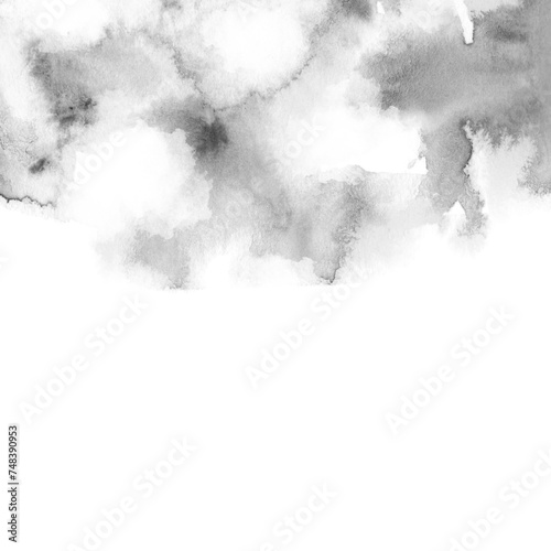 正方形のモノクロの水彩背景イラスト © eto itosawa