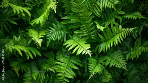 Green leaves of tree ferns generative ai