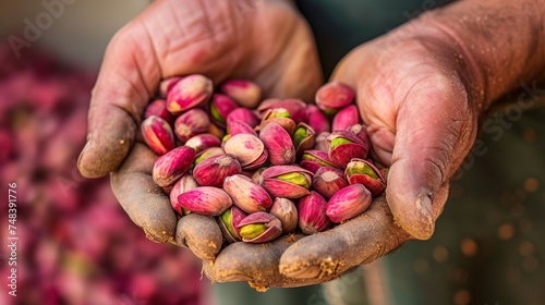 Harvesting pistachios by hand generative ai