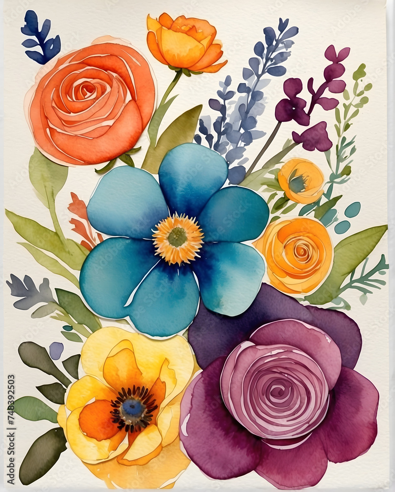Fototapeta premium Set of flowers
