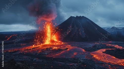 Volcanic eruption generative ai © Francheska
