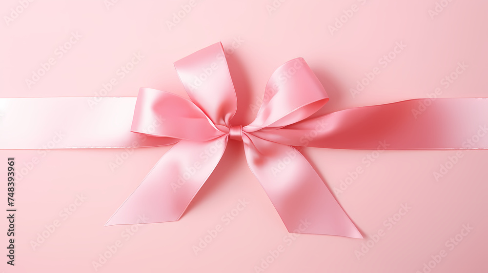 Ribbon on pastel background top view, gift ribbon Ribbon on pastel background top view, gift ribbon