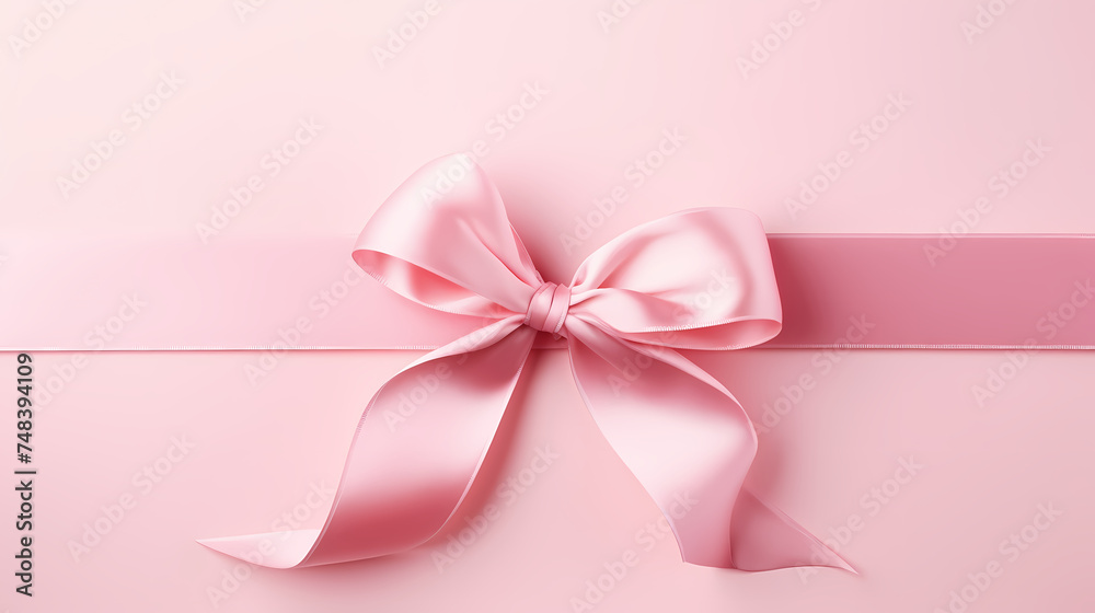 Ribbon on pastel background top view, gift ribbon Ribbon on pastel background top view, gift ribbon