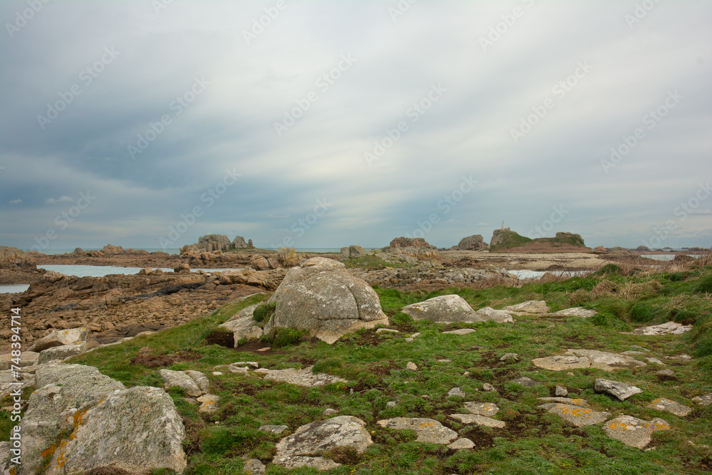 Joli paysage de mer en hiver à Port-Blanc Penvénan - Bretagne