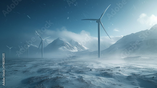 Wind turbines in winter with snow © jr-art