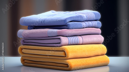 A stack of clean towels  perfect for adding a luxurious touch to any bathroom or spa environment