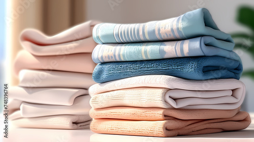 A stack of clean towels, perfect for adding a luxurious touch to any bathroom or spa environment