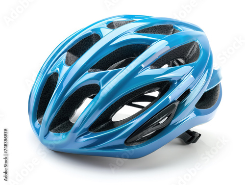 Cycling helmet showcased on white background designed specifically for biking.