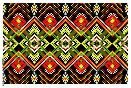 Seamless pattern with geometric elements, colorful for fabric and textiles