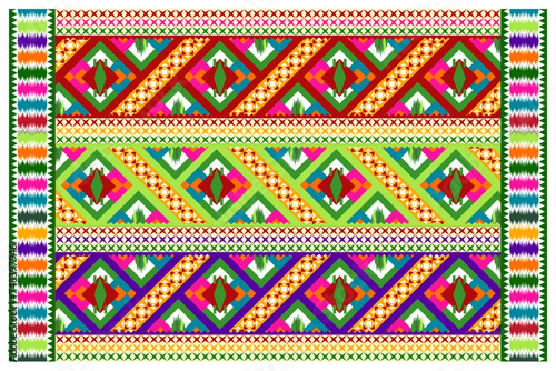 Seamless pattern, traditional geometric ethnics , colorful decoration design for carpet, curtain, textile , clothes and background
