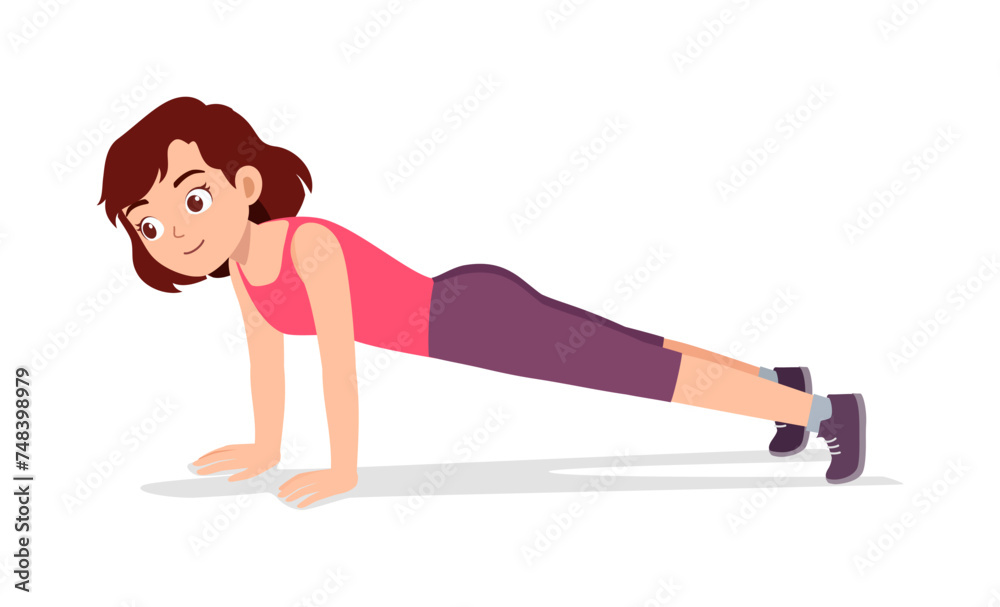 happy young sporty woman doing push up happy young sporty woman doing push up
