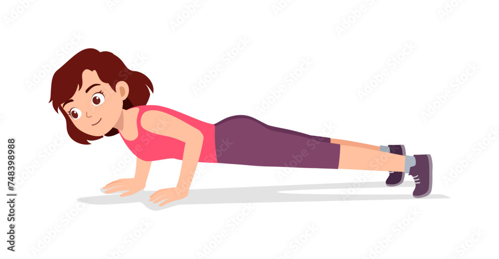 happy young sporty woman doing push up happy young sporty woman doing push up