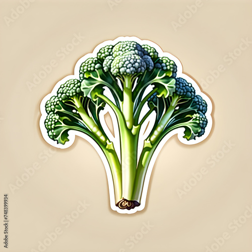 bunch of fresh broccoli on white.(Generative AI)
