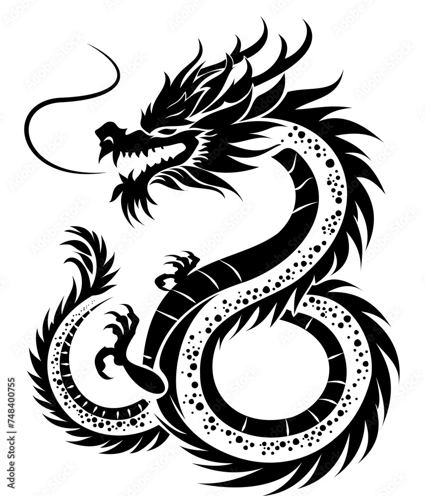 Fototapeta premium black dragon tattoo
