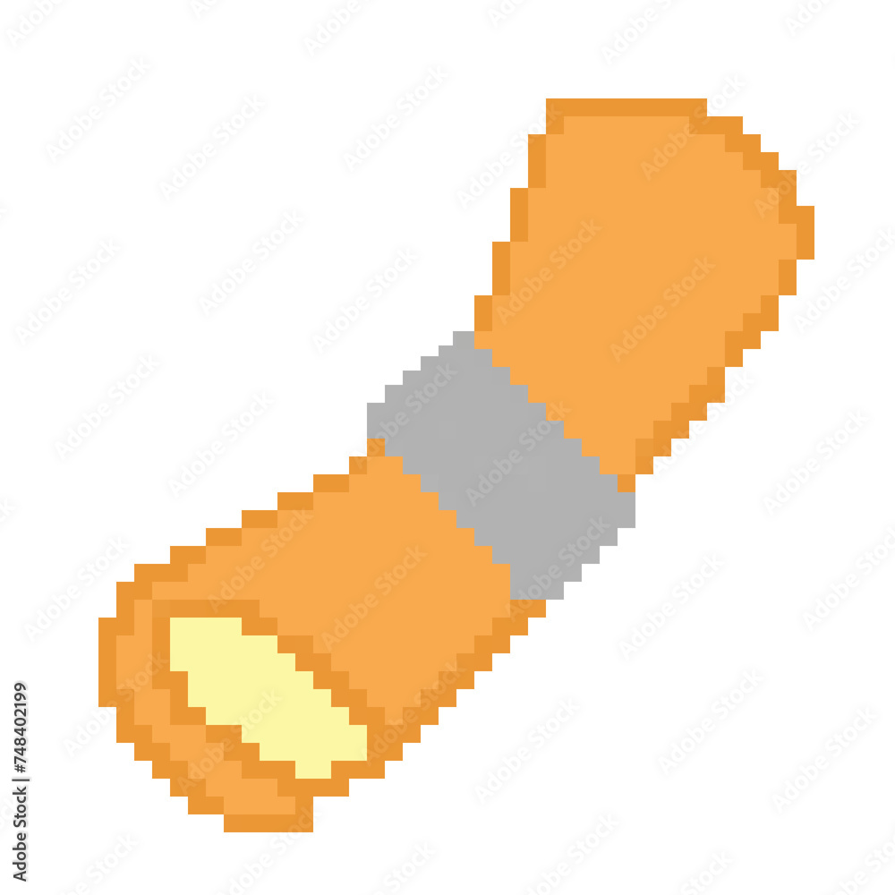Fototapeta premium Ancient Parchment Roll Pixel Art Style